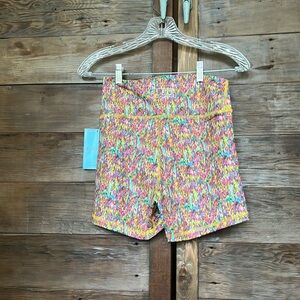 FLEO women's athletic/gymnastics/tumbling  shorts medium tye-dye coloring NWT